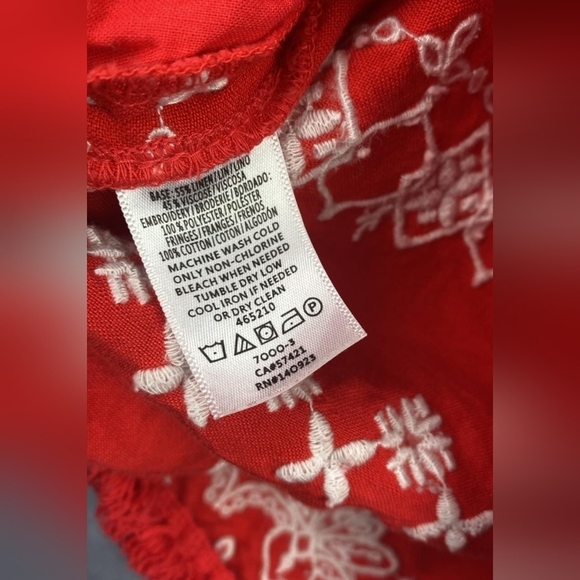 LOFT Linen Blend Embroidered Drawstring Waist Casual Shorts Size L - Picture 6 of 8